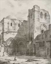 Entrée de l'eglise du St. Sépulcre; Louis-Jacques-Mandé Daguerre, French, 1787 - 1851, about 1818; Lithograph; 26.8 x 21.6 cm