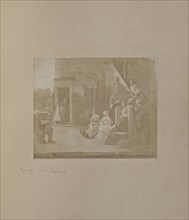 Group at Bonaly Towers; Hill & Adamson, Scottish, active 1843 - 1848, Scotland; 1843 - 1846; Salted paper print from a Calotype