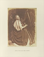 Byrne, the Blind Irish Harper; Hill & Adamson, Scottish, active 1843 - 1848, Scotland; 1845; Salted paper print from a paper