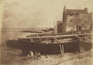 Newhaven Beach; Hill & Adamson, Scottish, active 1843 - 1848, London, England; 1843 - 1848; Salted paper print from a Calotype