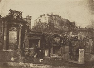 Greyfriars Churchyard & the Castle; Hill & Adamson, Scottish, active 1843 - 1848, Scotland; 1843 - 1847; Salted paper print
