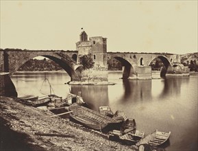 Avignon, Pont St Benezet; Édouard Baldus, French, born Germany, 1813 - 1889, France; about 1861; Albumen silver print
