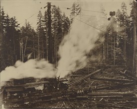 Men with Steam-powered Lumber Derrick; Darius Kinsey, American, 1869 - 1945, Tabitha Kinsey; Washington, United States