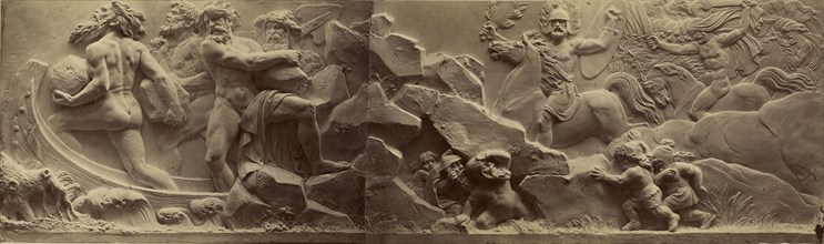 Giants Hurl Boulders at Gods; Ernst Alpers, German, active Hannover, Germany about 1867, Hanover, Germany; 1867; Albumen silver