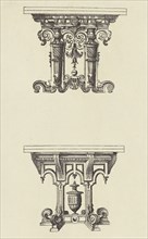 Design for Tables by Androuet du Cerceau; Édouard Baldus, French, born Germany, 1813 - 1889, Paris, France; 1866; Heliogravure
