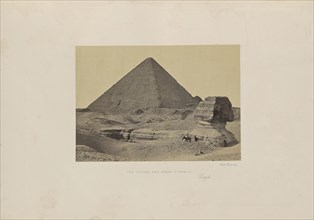 The Sphynx and Great Pyramid, Geezeh; Francis Frith, English, 1822 - 1898, Giza, Egypt; 1857; Albumen silver print