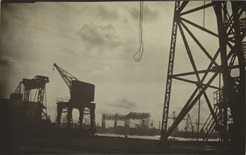 Hamburg Docks; El Lazar Lissitzky, Russian, 1890 - 1941, Hamburg, Germany; 1926; Gelatin silver print; 8.8 x 13.9 cm