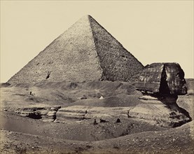 The Great Pyramid and the Sphinx; Francis Frith, English, 1822 - 1898, Giza, Egypt; 1858; Albumen silver print