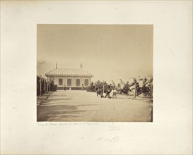 Officers seated near the Emperor's pavilion; Gustave Le Gray, French, 1820 - 1884, Chalons, France; 1857; Albumen silver print