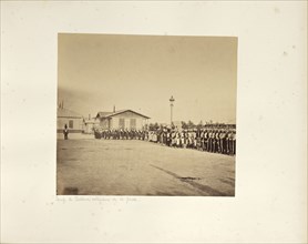 Camp de Châlons: Voltigeurs de la Garde; Gustave Le Gray, French, 1820 - 1884, Chalons, France; 1857; Albumen silver print