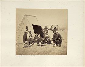 Camp de Châlons: Zouaves - le coiffeur; Gustave Le Gray, French, 1820 - 1884, Chalons, France; 1857; Albumen silver print