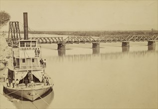 Bridge over the Colorado Yuma; Carleton Watkins, American, 1829 - 1916, 1880; Albumen silver print
