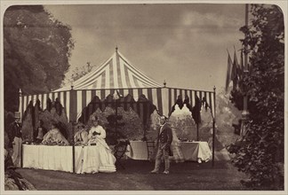 The Same Stall, with Portraits of Lady Diana Beauclerk, Lady Dorothy Nevill, and Hon. Miss White; Camille Silvy, French, 1834