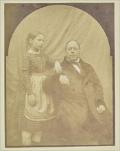 Portrait of man and girl; Hippolyte Bayard, French, 1801 - 1887, about 1840–1849; Salted paper print; 15.8 × 12.1 cm