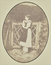 Portrait of girl at gate; Hippolyte Bayard, French, 1801 - 1887, about 1840–1849; Salted paper print; 15.1 × 11.5 cm