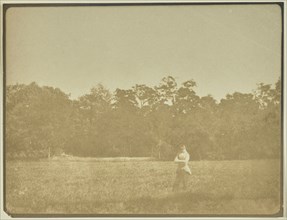 Landscape with Trees, Field, and Single Figure; Attributed to M.H. Nevil Story-Maskelyne, British, 1823 - 1911, England