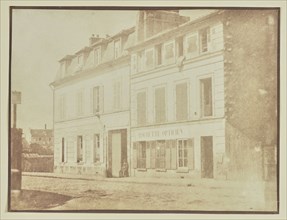 Man sitting outside optician's shop; Hippolyte Bayard, French, 1801 - 1887, France; about 1840–1849; Salted paper print