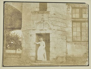 Woman in Entryway of Tower; Hippolyte Bayard, French, 1801 - 1887, about 1840–1849; Salted paper print; 12.2 × 16.3 cm