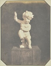 Statuette of a Boy with Raised Arm; Hippolyte Bayard, French, 1801 - 1887, about 1845–1848; Salted paper print; 19.4 × 14.8 cm