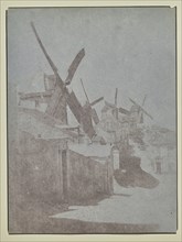 Windmills of Montmartre; Hippolyte Bayard, French, 1801 - 1887, Paris, France, Europe; 1842; Salted paper print; 24.4 x 16.4 cm
