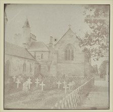 Rear of a Church with Graveyard; Hippolyte Bayard, French, 1801 - 1887, about 1840 - 1849; Salted paper print; 17.6 x 17.9 cm