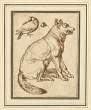 A Wolf and Two Doves; Sinibaldo Scorza, Italian, 1589 - 1631, Italy; about 1610 - 1620; Pen and brown ink over black chalk
