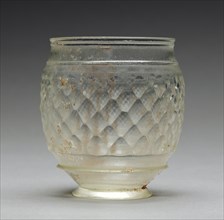 Facet-Cut Beaker; Eastern Mediterranean; about 75 - 100; Glass; 8.1 cm, 3 3,16 in