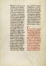 Text Page; Valenciennes, France; 1475; Tempera colors, gold leaf, gold paint, and ink on parchment; Leaf: 36.3 x 26.2 cm