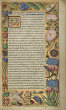Decorated Text Page; Tours, France; about 1528 - 1530; Tempera colors and gold paint on parchment; Leaf: 16.5 x 10.3 cm