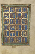 Decorated Incipit Page; Würzburg, Germany; about 1240 - 1250; Tempera colors, gold leaf, and silver leaf on parchment