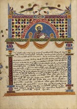 Decorated Text Page with half figure of Eusebius; Mesrop of Khizan, Armenian, active 1605 - 1651, Isfahan, Persia; 1615
