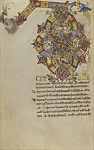 Inhabited Initial D; Montecassino, Italy; 1153; Tempera colors, gold leaf, gold paint, and ink on parchment; Leaf: 19.2 x 13.2