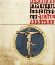 Small roundel with the crucified Christ; Master Michael, Austrian, active about 1420 until the mid-15th century, Vienna