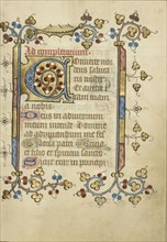 Decorated Initial C; Utrecht, probably, Netherlands; about 1405 - 1410; Tempera colors, gold leaf, and ink on parchment; Leaf