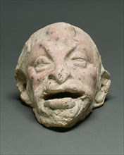 Old Man; Eastern Mediterranean; about 3rd century B.C; Terracotta with polychromy; 5 × 6 cm, 1 15,16 × 2 3,8 in