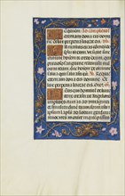 Decorated Text Page; Bruges, Belgium; about 1510 - 1520; Tempera colors, gold, and ink on parchment; Leaf: 23.2 x 16.7 cm