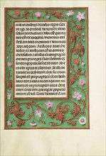 Decorated Text Page; Bruges, Belgium; about 1510 - 1520; Tempera colors, gold, and ink on parchment; Leaf: 23.2 x 16.7 cm