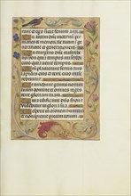 Decorated Text Page; Bruges, Belgium; about 1510 - 1520; Tempera colors, gold, and ink on parchment; Leaf: 23.2 x 16.7 cm