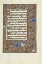 Decorated Text Page; Bruges, Belgium; about 1510 - 1520; Tempera colors, gold, and ink on parchment; Leaf: 23.2 x 16.7 cm