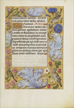 Decorated Text Page; Bruges, Belgium; about 1510 - 1520; Tempera colors, gold, and ink on parchment; Leaf: 23.2 x 16.7 cm