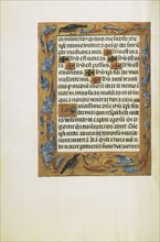 Decorated Text Page; Bruges, Belgium; about 1510 - 1520; Tempera colors, gold, and ink on parchment; Leaf: 23.2 × 16.7 cm