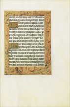 Decorated Text Page; Bruges, Belgium; about 1510 - 1520; Tempera colors, gold, and ink on parchment; Leaf: 23.2 x 16.7 cm