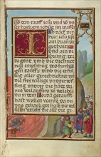 Border with the Crossing of the Red Sea; Simon Bening, Flemish, about 1483 - 1561, Bruges, Belgium; about 1525 - 1530; Tempera