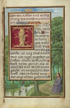 Border with Christ in the Wilderness; Simon Bening, Flemish, about 1483 - 1561, Bruges, Belgium; about 1525 - 1530; Tempera