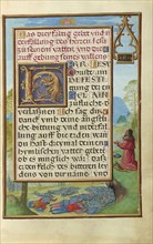 Border with David Pleading with God to End the Pestilence; Simon Bening, Flemish, about 1483 - 1561, Bruges, Belgium