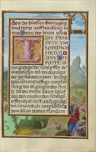 Border with the Sacrifice of Isaac; Simon Bening, Flemish, about 1483 - 1561, Bruges, Belgium; about 1525 - 1530; Tempera