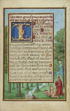 Border with the Creation of Eve; Simon Bening, Flemish, about 1483 - 1561, Bruges, Belgium; about 1525 - 1530; Tempera colors