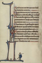 Initial I: A Man Praying; Bute Master, Franco-Flemish, active about 1260 - 1290, Northeastern, illuminated, France