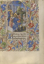 The Way to Calvary; Spitz Master, French, active about 1415 - 1425, Paris, France; about 1420; Tempera colors, gold, and ink
