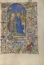 The Visitation; Paris, France; about 1420; Tempera colors, gold, and ink on parchment; Leaf: 20.2 x 14.9 cm 7 15,16 x 5 7,8 in
